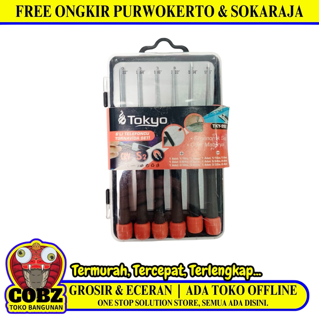 TOKYO TKY-992 Obeng Reparasi Jam HP Komputer Kacamata 6 Pcs Set