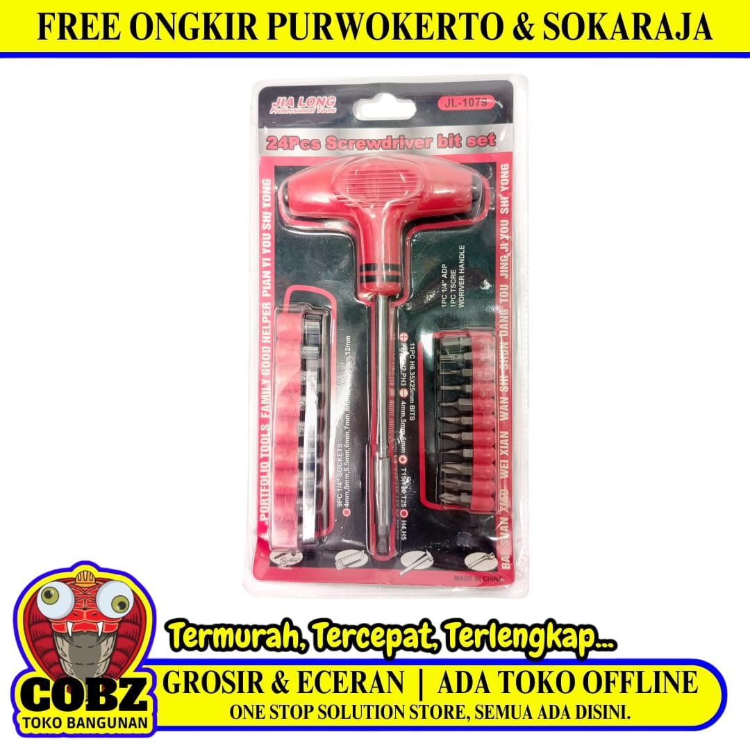 JIA LONG JL-1079 Obeng Reparasi Jam HP Komputer Kacamata 24 Pcs Set