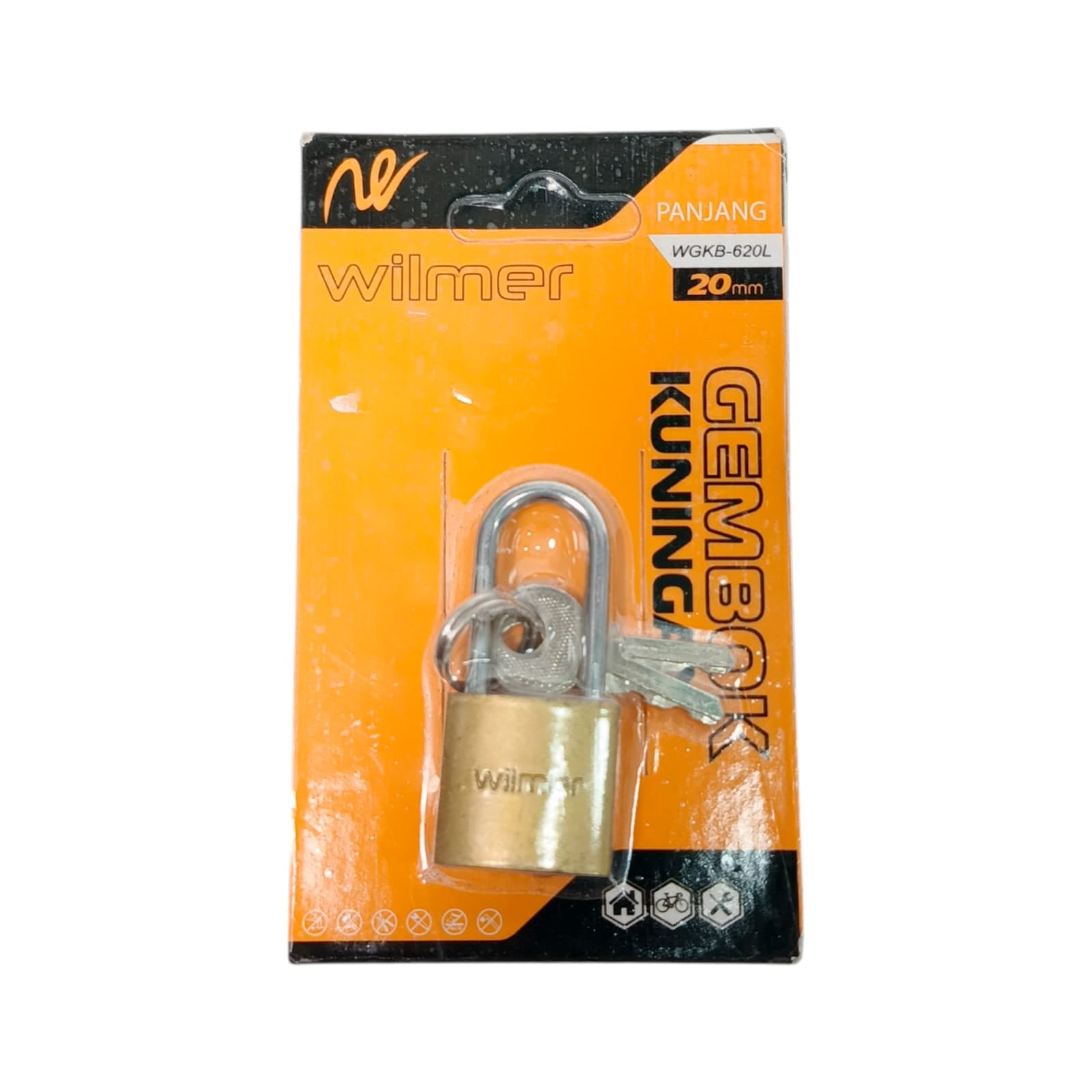 20 MM / WILMER WGKB-620L Gembok Pintu Pagar Padlock Anti Maling Leher Panjang