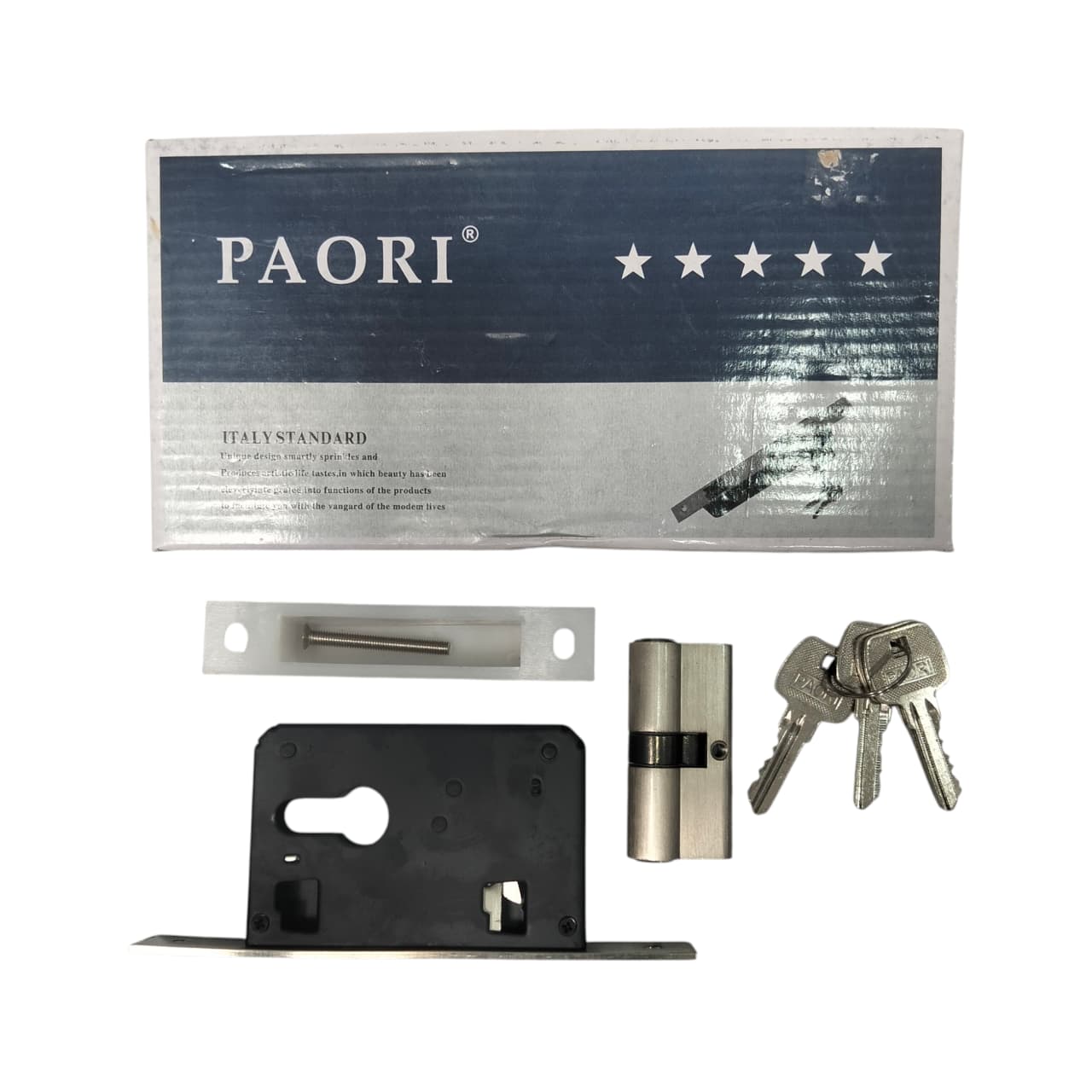 PAORI 4501 NB Slot Body Kunci Pintu Geser Lidah Mekar Sliding Door Set