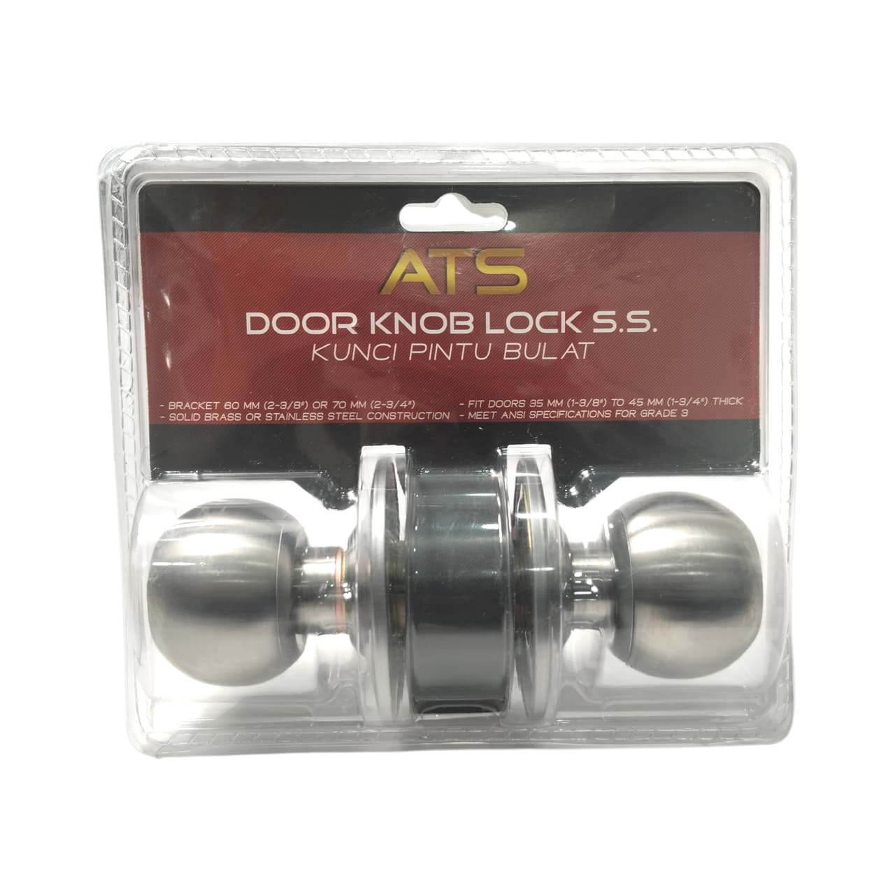 D 5 CM / ATS Kunci Handle Pintu Bulat Kamar Mandi Stainless Warna Set