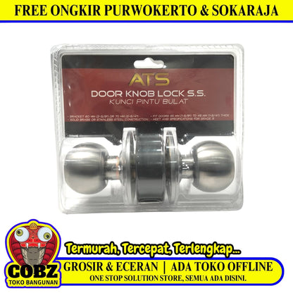 D 5 CM / ATS Kunci Handle Pintu Bulat Kamar Mandi Stainless Warna Set