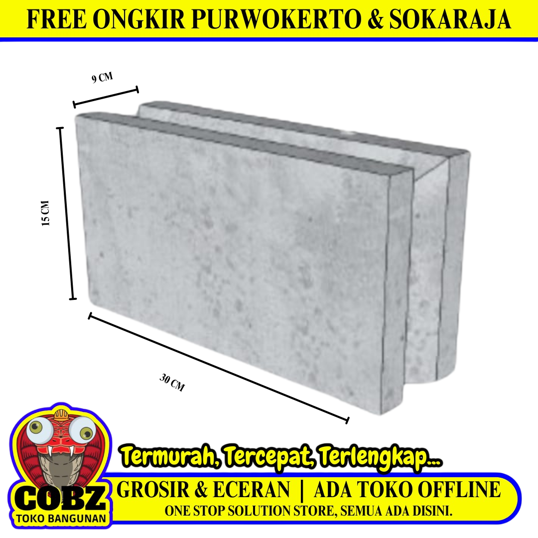 9 CM x 15 CM x 30 CM / TM Batako Pcs