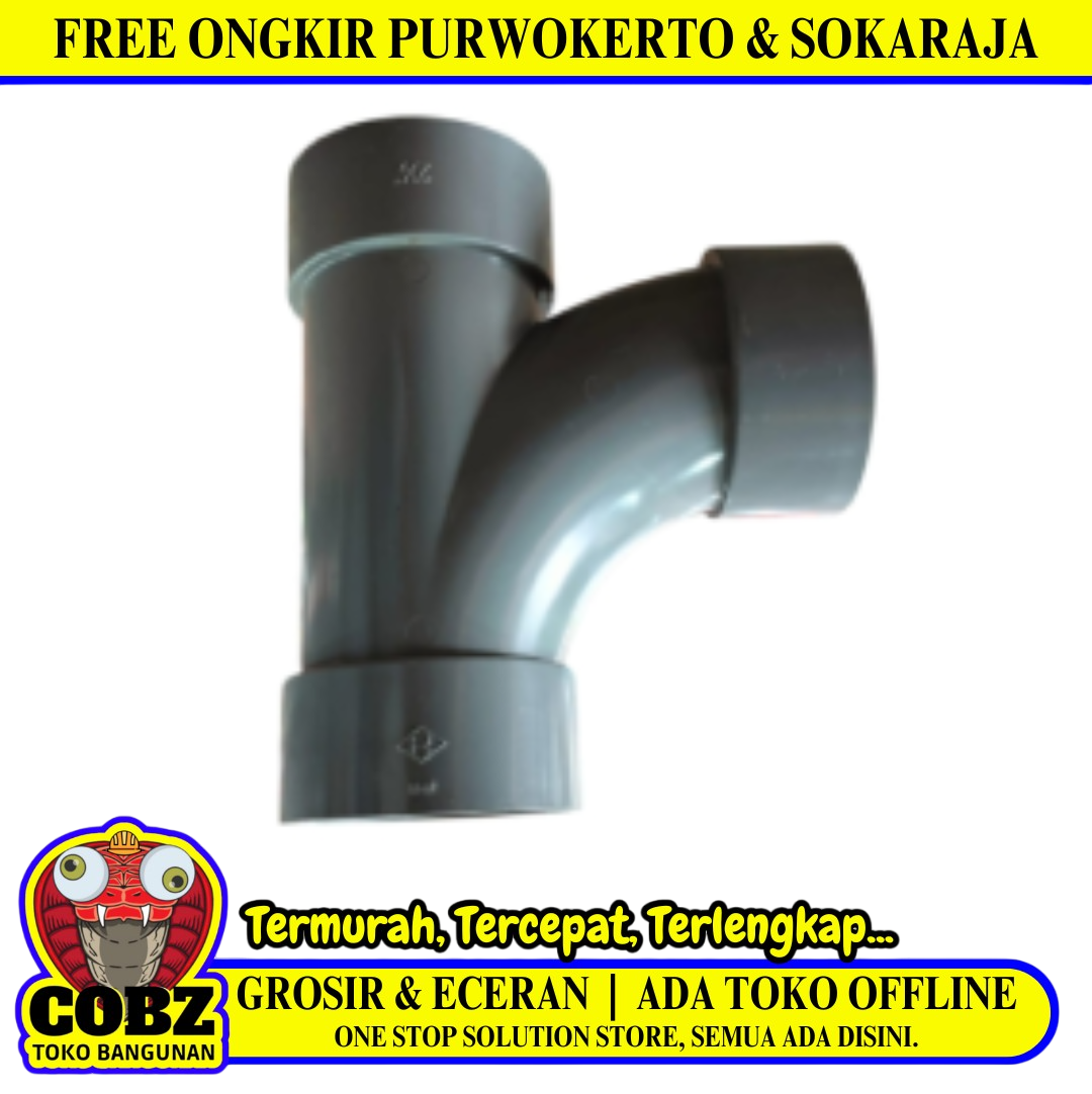 6 IN x 4 IN / RUCIKA D - LT Tee Large Radius Sambungan Fitting Pipa PVC