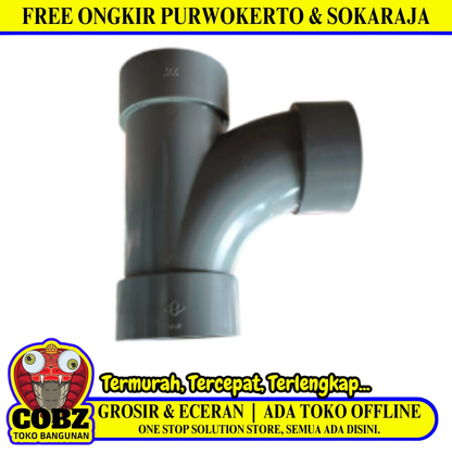 6 IN x 4 IN / RUCIKA D - LT Tee Large Radius Sambungan Fitting Pipa PVC