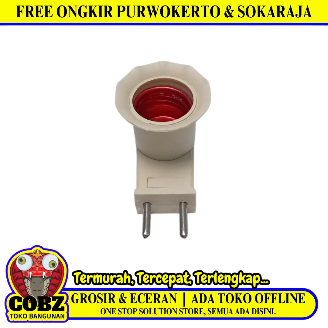 FELICE 5506 Fitting Lampu Saklar Steker Colok Dinding Tidur + Switch Krem