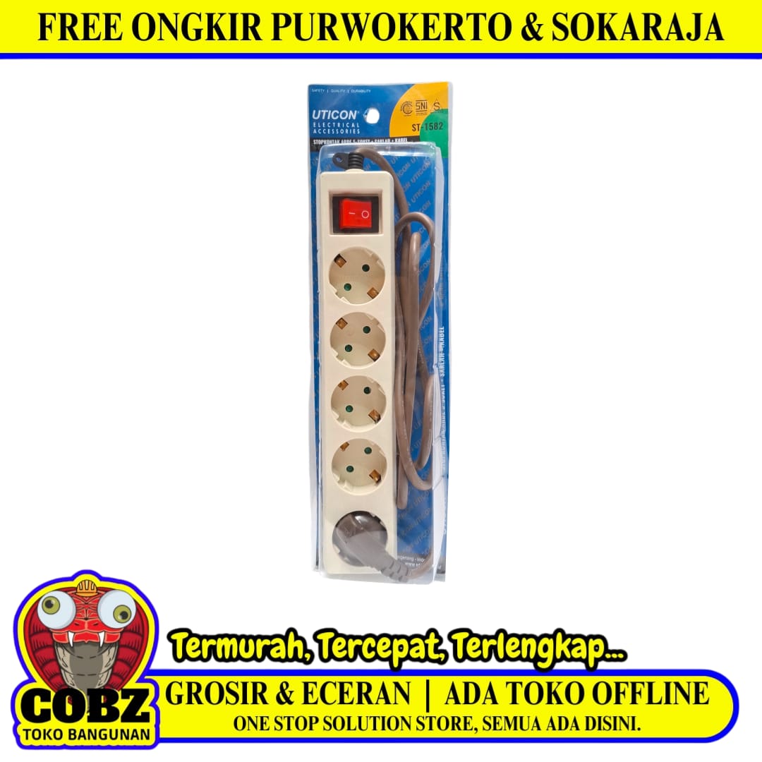 5 LB x 150 CM / UTICON ST-1582 Stop Kontak Colokan Terminal Kabel 1,5 M