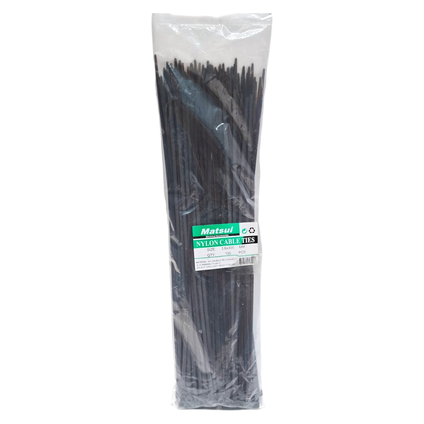 3.6 MM x 300 MM / MATSUI Kabel Cable Ties Tali Ripet 30 CM Hitam Pack