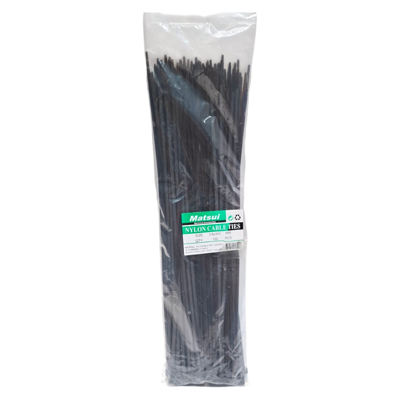 3.6 MM x 300 MM / MATSUI Kabel Cable Ties Tali Ripet 30 CM Hitam Pack