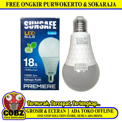 18 WATT / SUNSAFE PREMIERE LED Lampu Bohlam Bulb Moto Putih