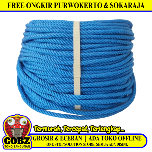 8 MM / NM Tali Tambang Ikat Nylon Plastik PVC Warna Per Meter