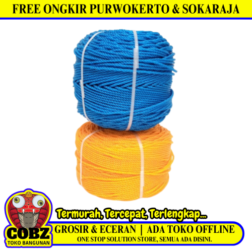 3 MM / NM Tali Tambang Ikat Nylon Plastik PVC Warna Per Meter
