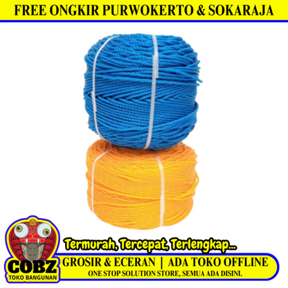 3 MM / NM Tali Tambang Ikat Nylon Plastik PVC Warna Per Meter