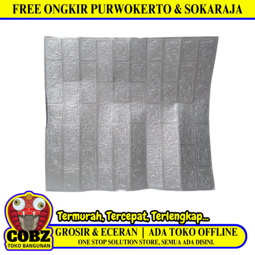 3 MM x 70 CM x 70 CM / COBZ W76L Wallpaper Foam Sticker Bata Abu Abu Lembar