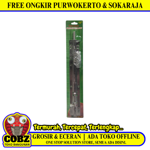 12 IN / KING STONE Grendel Kunci Slot Pintu Jendela Stainless