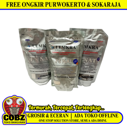 1 KG / LEMKRA Semen Nat Pengisi  Keramik Tile Grout Warna Muda