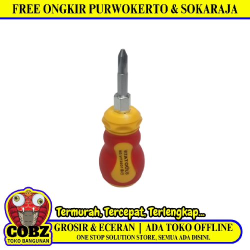 1 1/2 IN / VITATOOLS Obeng Screwdriver Two Way Bolak Balik Plus Minus Mini Gagang Karet