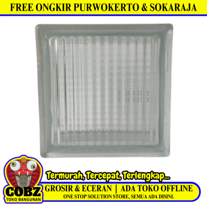 190 MM X 190 MM X 95 MM/MULIA QUADRA Glassblock Rooster Blok Kaca Biji