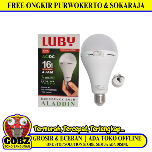16 WATT / LUBY ALADDIN Lampu Aladin Emergency LED Rechargeable Putih