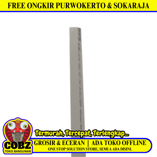 25 MM x 40 MM x 1.7 M / NISO Kabel Dak Ducting Trunking Protector Putih Batang
