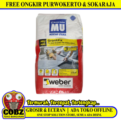 25 KG / MU 400 Semen Instant Perekat Granit Tile & Batu Alam Sak