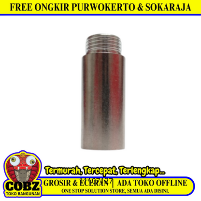 1/2 IN x 5 CM / NM Nepel Sok Kran Drat Luar Dalam Stainless