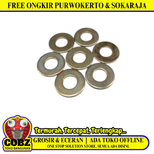 10 MM / TM Ring Plat Washer Plate Baut Sekrup Bulat Kuning Biji