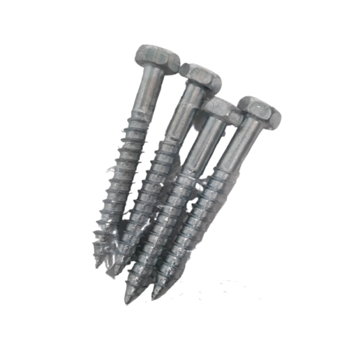 1/4 IN x 2 IN / TM Deskrup Hex Lag Desc Screw Galvanis Putih Biji