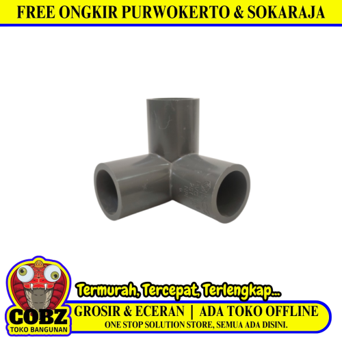 1 IN / TM Tee 3 Way 90 Derajat Fitting Pipa Hidroponik PVC Pcs