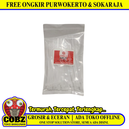 2.5 MM x 100 MM / COSCO Kabel Cable Ties Tali Ripet 10 CM Putih Pack