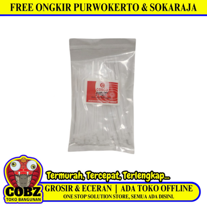 2.5 MM x 100 MM / COSCO Kabel Cable Ties Tali Ripet 10 CM Putih Pack