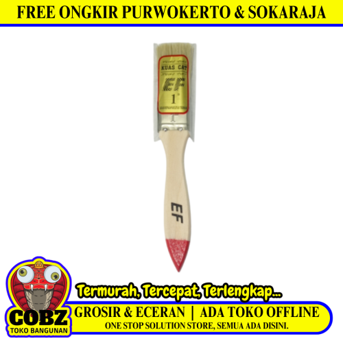 1 IN / EF Kuas Cat Tembok Kayu Besi Air Acyrlic Paint Brush