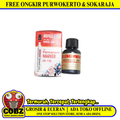 TM Refill Spidol Permanent White Board Ink Hitam Botol