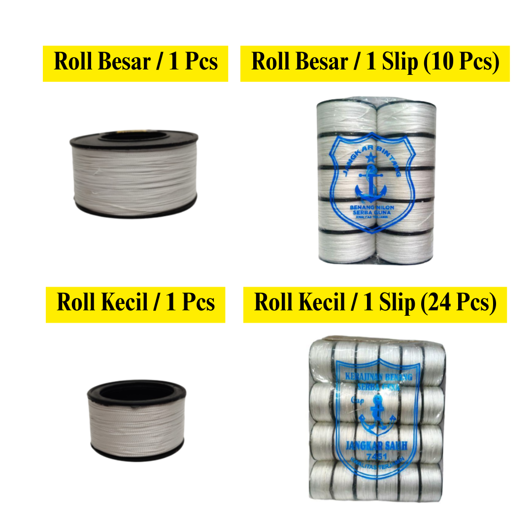 TM Benang Nylon Nilon Tukang Bangunan Keramik Putih Roll