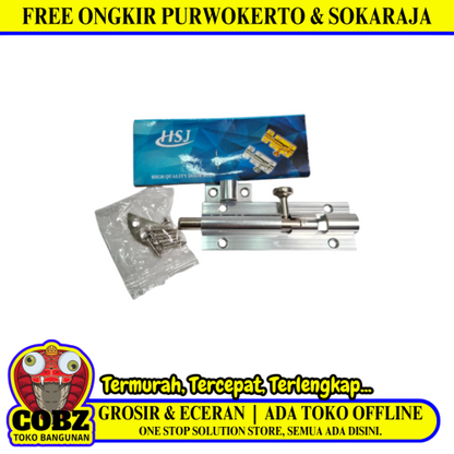 4 IN / HSJ Grendel Kunci Slot Pintu Jendela Stainless