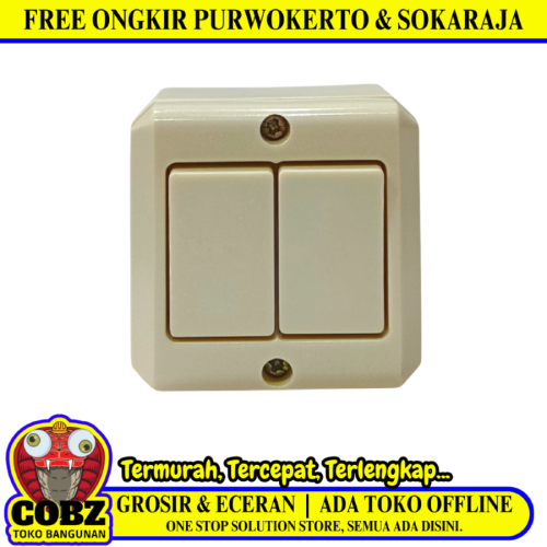 MORGEN MG652 Saklar Ganda Double Seri 2 Gang Tempel OB Outbow Putih