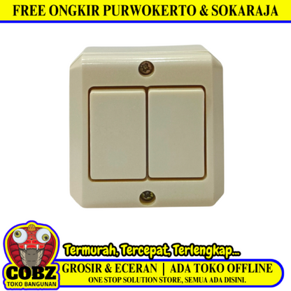 MORGEN MG652 Saklar Ganda Double Seri 2 Gang Tempel OB Outbow Putih