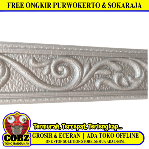 6 MM x 5 CM x 115 CM / COBZ LIST-B55H Wallpaper Foam Sticker Corak Abu Lembar