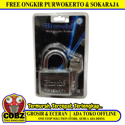 50 MM / BINOCHE Gembok Pintu Pagar Padlock Anti Maling Leher Pendek