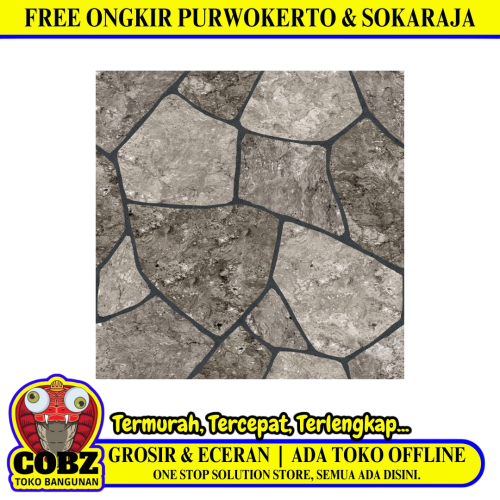 50 CM x 50 CM / PLATINUM DOUGLAS Keramik Lantai Teras Garasi Matte Grey Dus