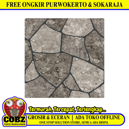 50 CM x 50 CM / PLATINUM DOUGLAS Keramik Lantai Teras Garasi Matte Grey Dus