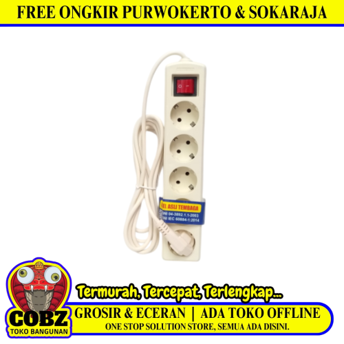 5 LUBANG x 300 CM / SUNSAFE Stop Kontak Colokan Terminal Kabel 3 M