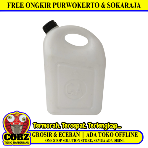 5 L / GA Jerigen Jeligen Drigen Botol Plastik PVC Putih