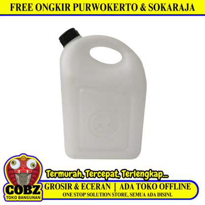 5 L / GA Jerigen Jeligen Drigen Botol Plastik PVC Putih