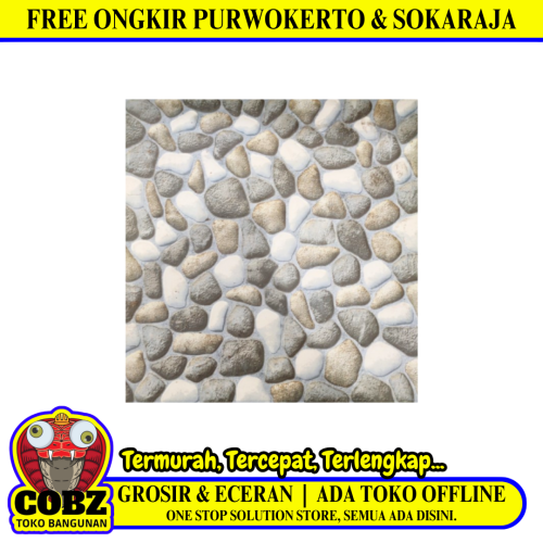 40 CM X 40 CM / ACCURA LAVA STONE Keramik Lantai Teras Garasi Matte Sand Dus