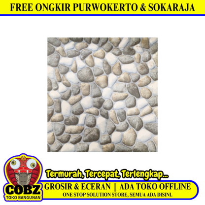 40 CM X 40 CM / ACCURA LAVA STONE Keramik Lantai Teras Garasi Matte Sand Dus