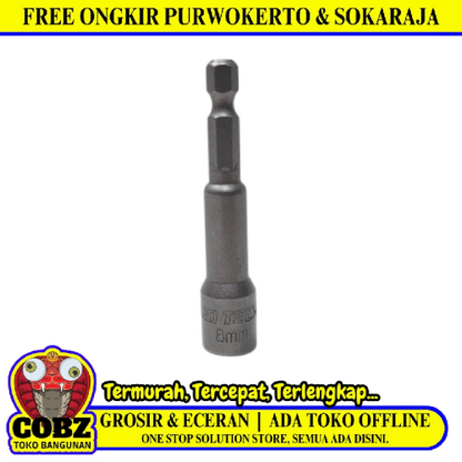 8 MM x 65 MM / PROTECH Mata Bor Kunci Sok Baut Baja Roofing Hex Ecer Biji