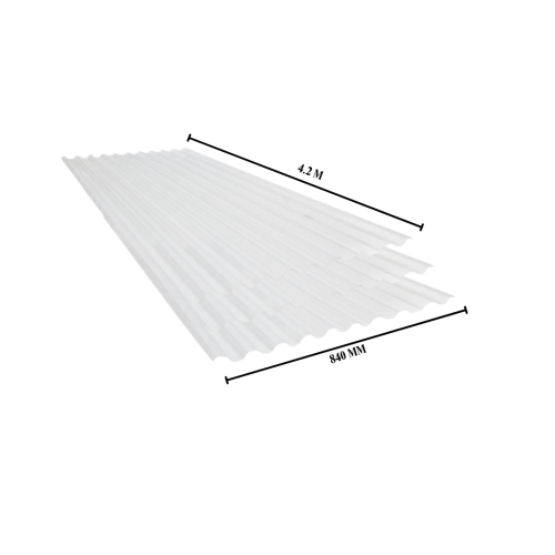 0.7 MM x840  MM x 4.2 M / TM GRECA Atap U PVC Gelombang Kecil Clear Lembar