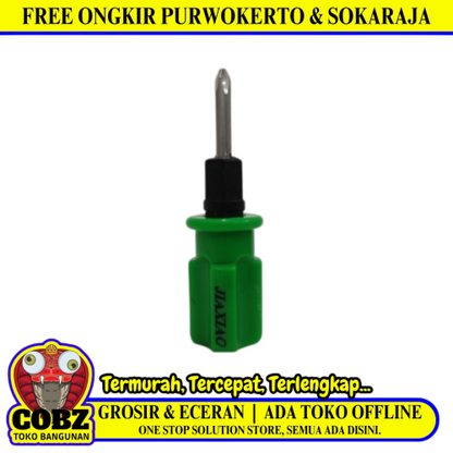 1 IN / JIAXIAO Obeng Screwdriver Two Way Bolak Balik Plus Minus Mini Gagang Fiber
