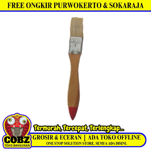 1 IN / FAWI 633 Kuas Cat Tembok Kayu Besi Air Acyrlic Paint Brush